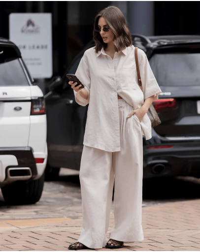 ALEXANDRA - Rogue Shirt Linen Stone