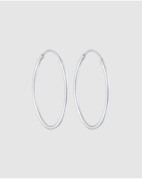 Elli Jewelry - Earrings Creoles Round Basic Classic Timeless in 925 Sterling Silver