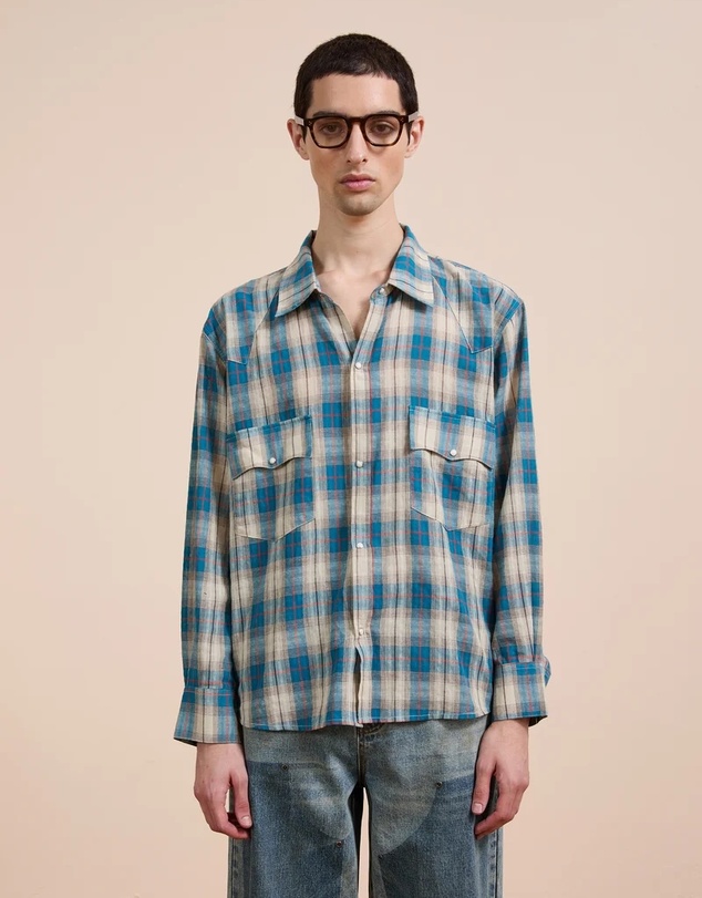 Found - Western Plaid Snap Button Shirt