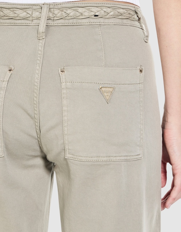 GUESS - Mid-Rise Zoya Crop Wide-Leg Braided Pants