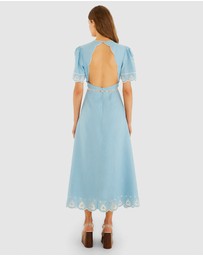 Farm Rio - Embroidery Short Sleeve Midi Dress