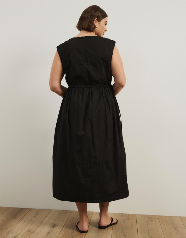 Atmos&Here Curvy - Cora Drawstring Poplin Midi Dress
