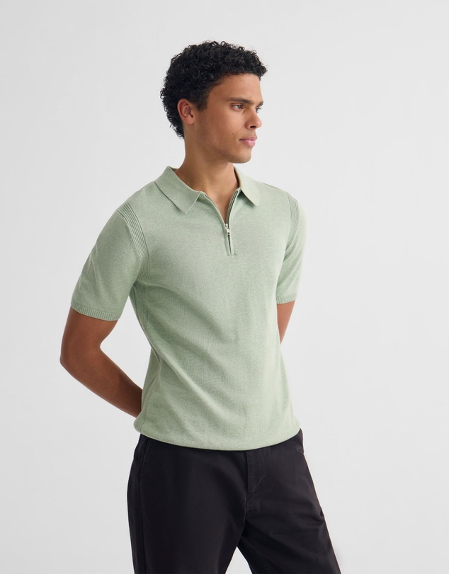 Oxford - Otis Zip Neck Knitted Polo