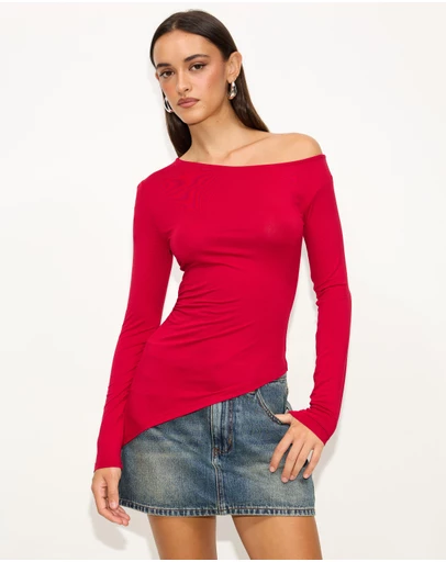 Dazie - Lily One Shoulder Asymmetrical Top