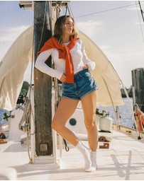 Outland Denim - Olive Cooke x Outland Denim Ebony High Flare Shorts