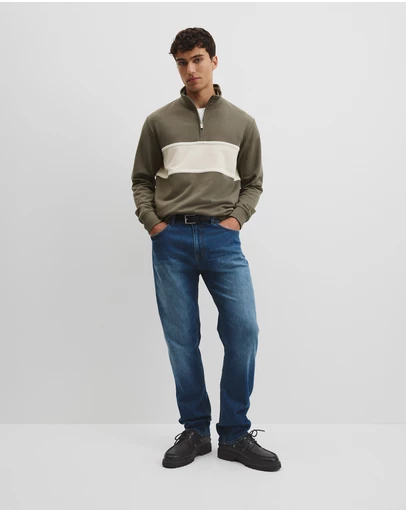 Country Road - Australian Cotton Modern Logo Quarter Zip Sweat
