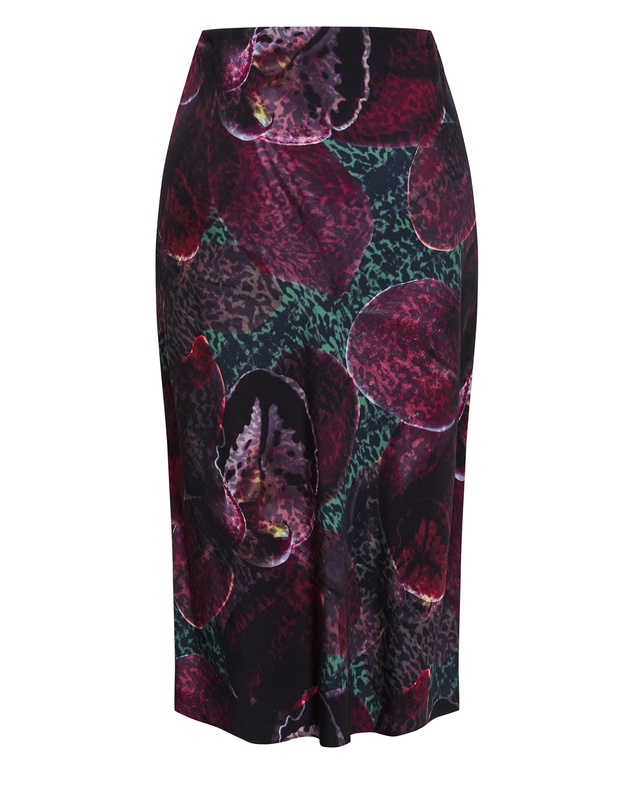 City Chic - Plus sizeSienna Orchid Print Midi Skirt - blackberry