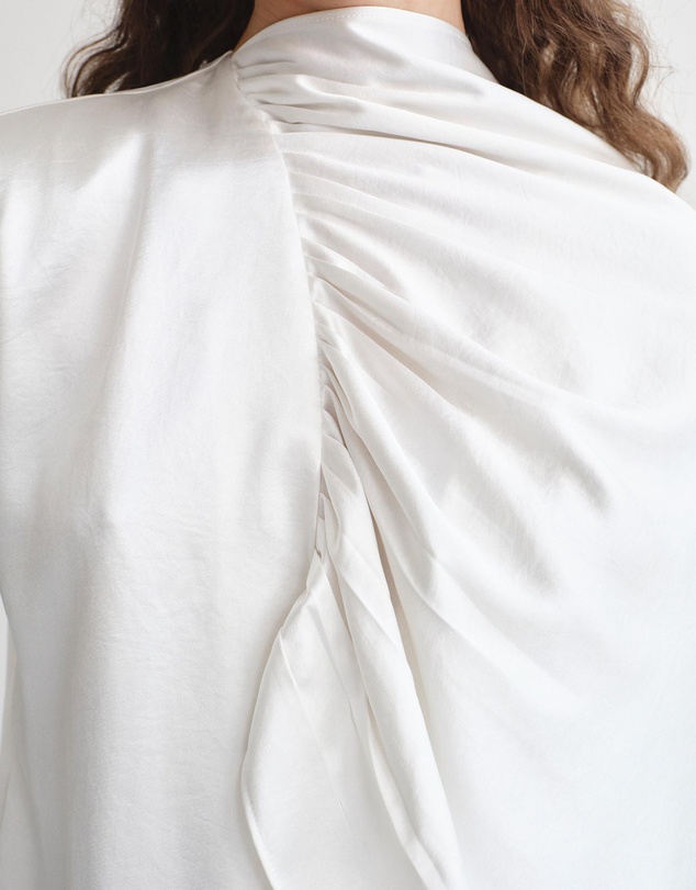 Source Unknown - Koa Scarf Satin Blouse