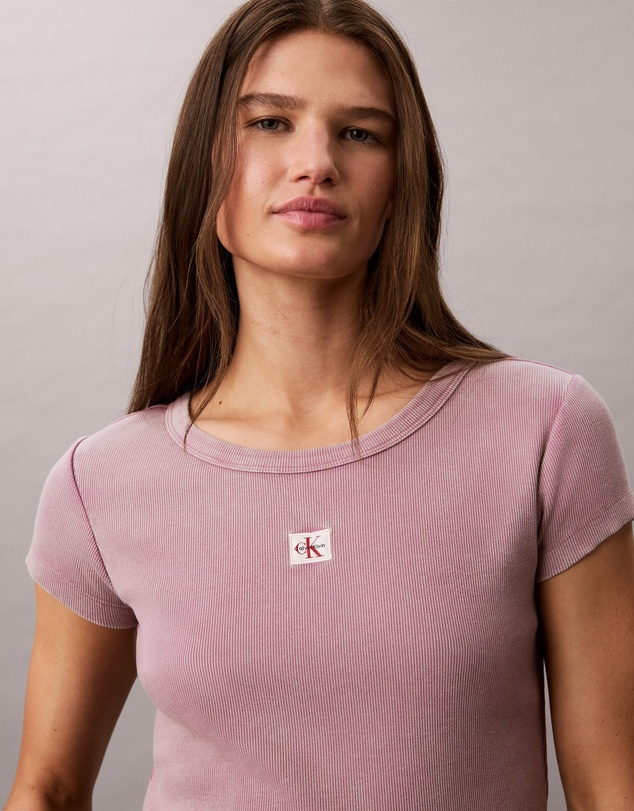Calvin Klein Jeans - Woven Monologo Rib Crewneck Tee