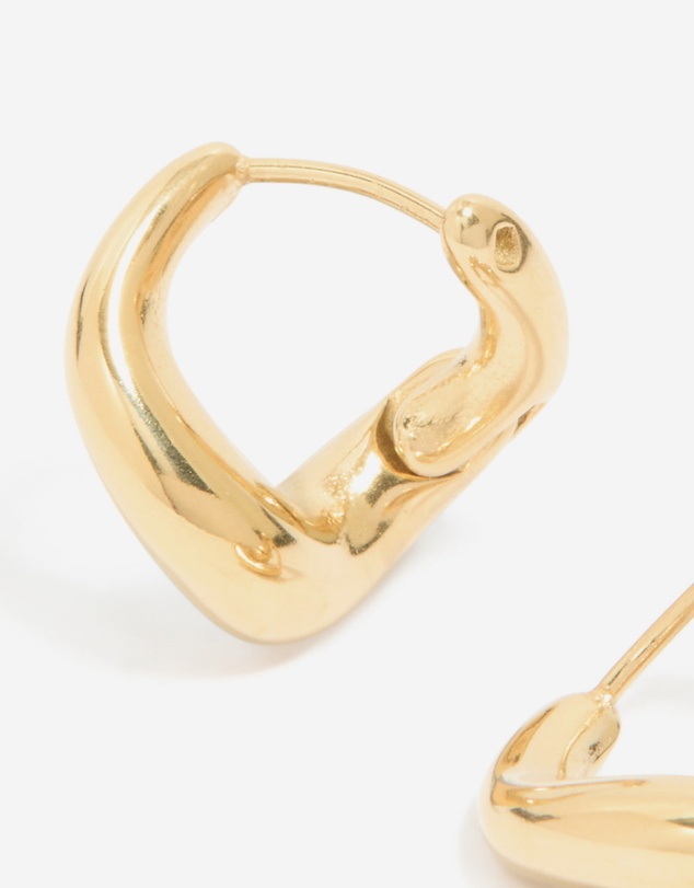 Lovisa - Waterproof Gold Plated Stainless Steel Bendy Metal Hoop Earrings