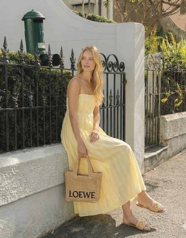 Esther & Co - Rhiannon Dress - Yellow Stripe