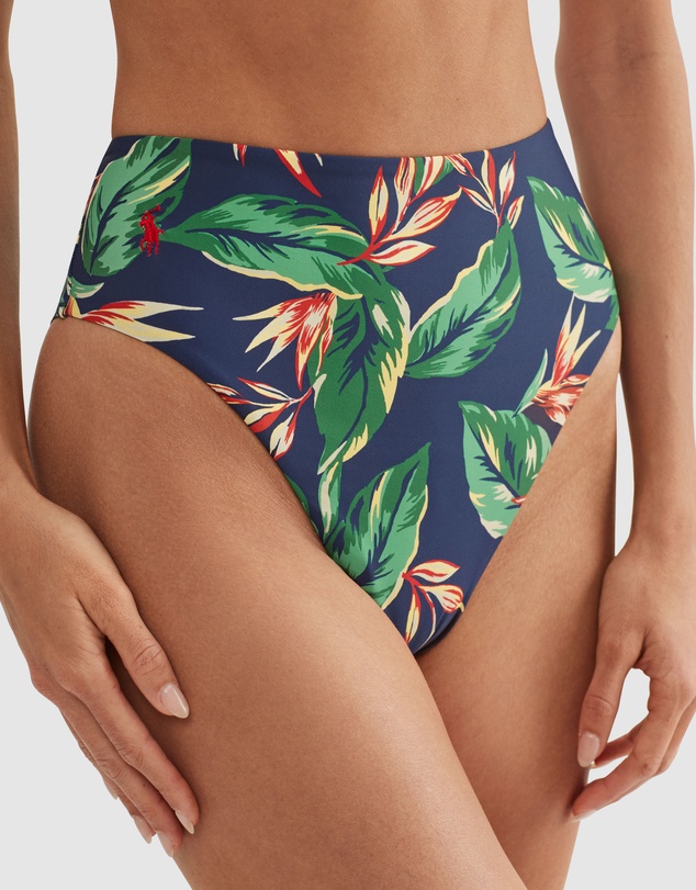 Polo Ralph Lauren - Tropical Print High Leg High Waist Bikini Bottom