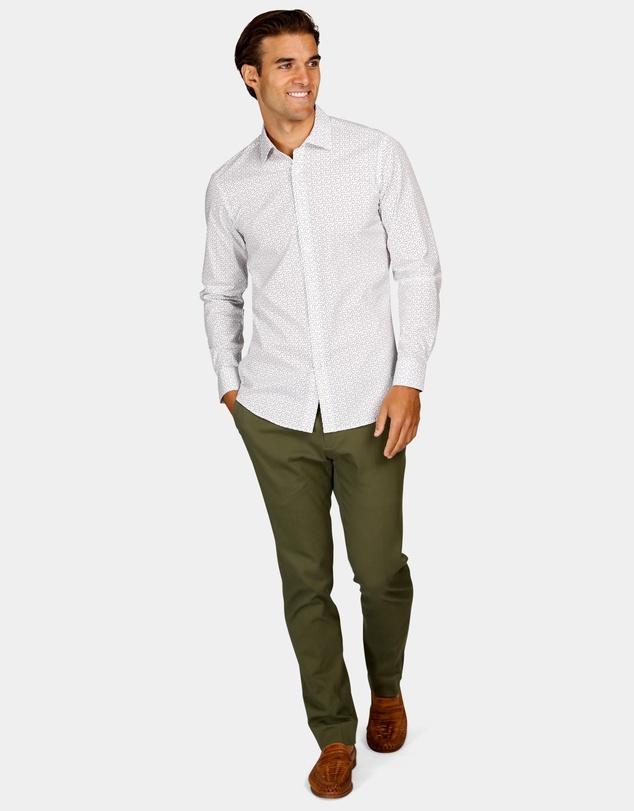 Brooksfield - Abstract Print Reg Fit Business Shirt