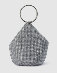 Olga Berg - Ellie Crystal Mesh Ring Handle Bag
