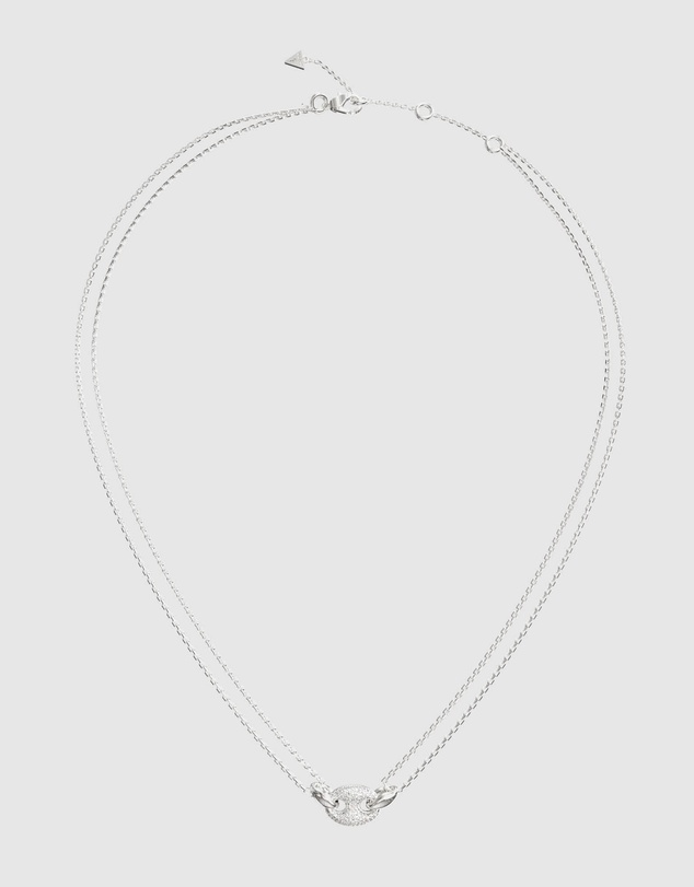 GUESS - Marine Pave Link Silvertone Necklace