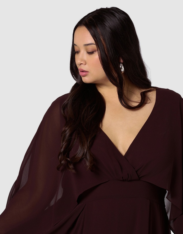 Pink Dusk by Curve Project - Electric Chemistry Cape Maxi Dress