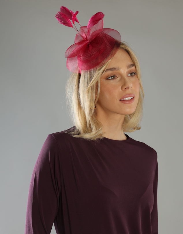 Morgan & Taylor - Elisa Fascinator in Burgundy Red