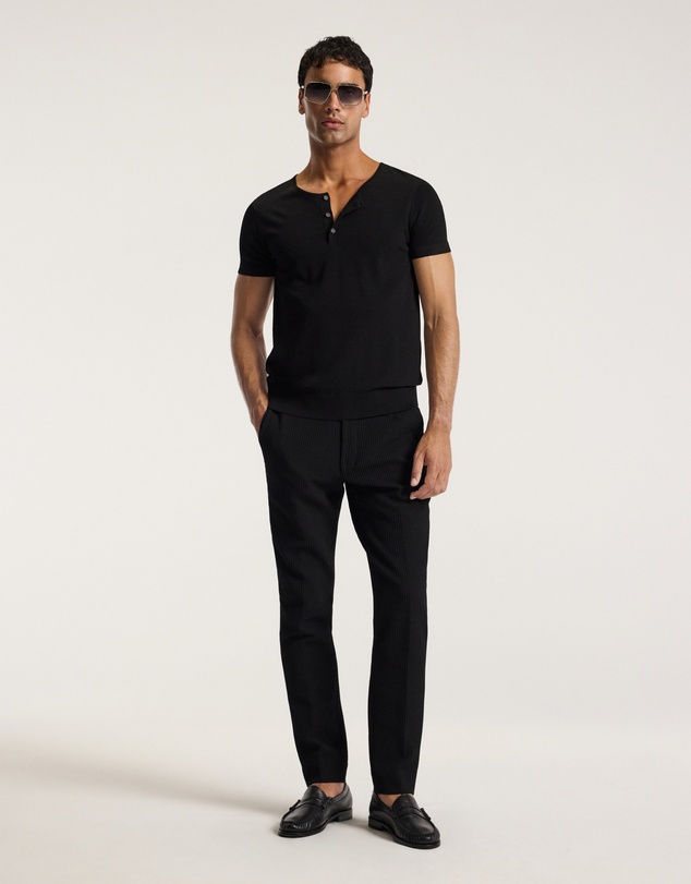 Calibre - Short Sleeve Tech Henley Black
