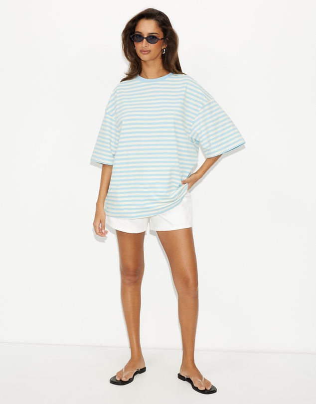 Dazie - Nostalgia Stripe Oversized Boyfriend Tee