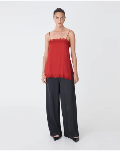 Forcast - Cleo Lace Trim Satin Camisole