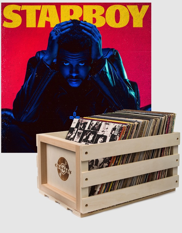 Universal Music - Crosley Record Storage Crate & The Weeknd Starboy - Double Vinyl Album Bundle