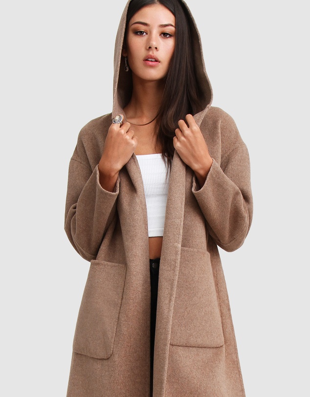 Belle & Bloom - Walk This Way Wool Blend Hooded Coat