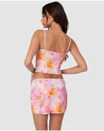 EDIKTED - Stassi Cowl Neck Printed Corset