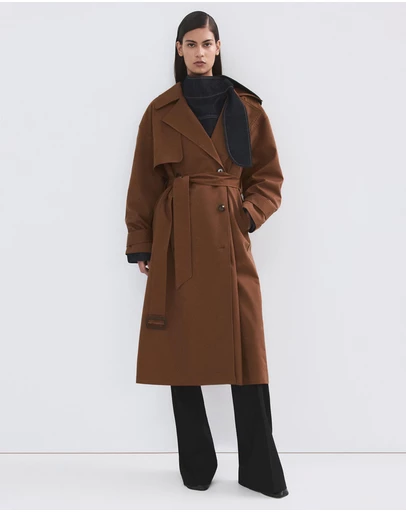 M.N.G - Long Double-Breasted Trench Coat