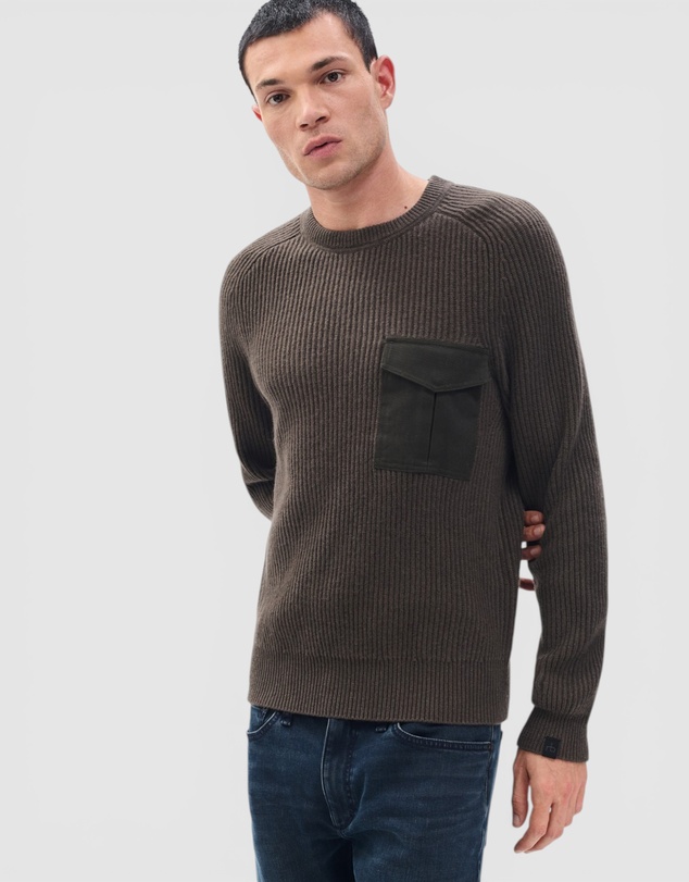 rag & bone - Walker Mixed Media Crewneck Sweater