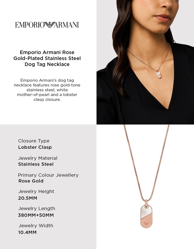Emporio Armani - Rose Gold Tone Pendant Necklace