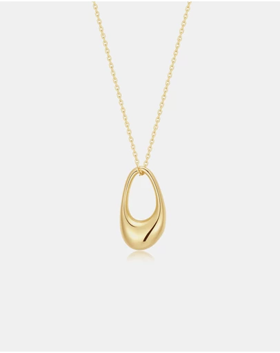 Ania Haie - Gold Hollow Organic Pebble Necklace