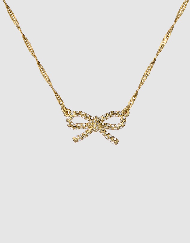 Ted Baker - RIBAH: Crystal Ribbon Bow Pendant Necklace