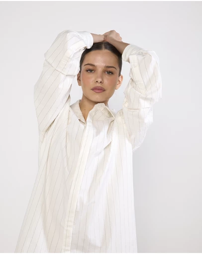 Cirkular - Pre-Loved - Luuda Pinstriped Shirt Dress