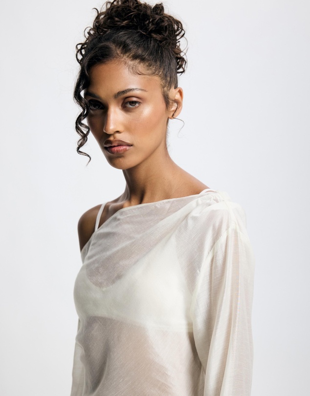 Revibe - Repaired Lover Layla LS Asymmetric Sheer Top - AU 6