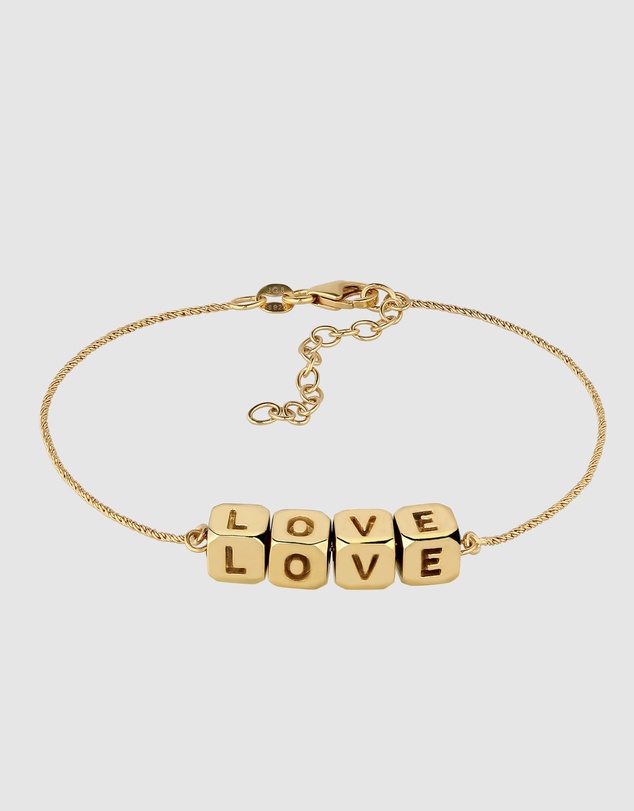 Elli Jewelry - LOVE Bracelet in Gold-Plated 925 Silver
