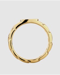 Kuzzoi - ICONIC EXCLUSIVE - Ring Male Bandring Chunky Chain Look 925 Sterling Silver Gold Plated