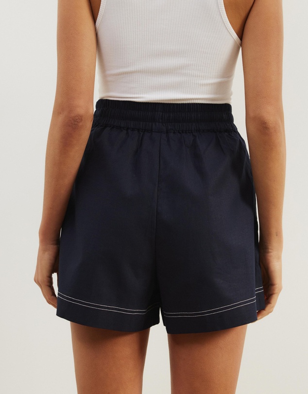 Atmos&Here - Polly Linen Blend Stitch Shorts