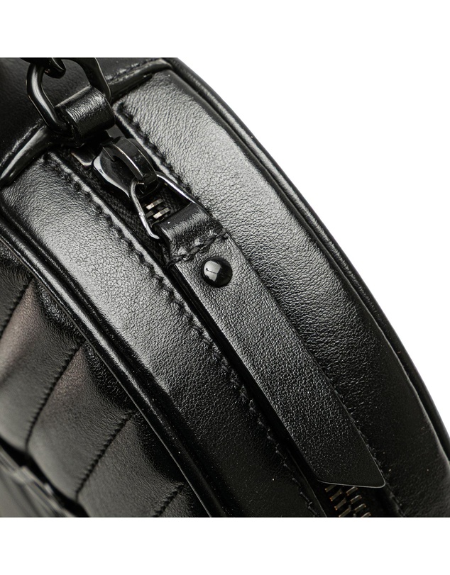 Pre-Loved by Azura Reborn - Pre-Loved Chevron Calfskin Round Vinyle Camera Bag