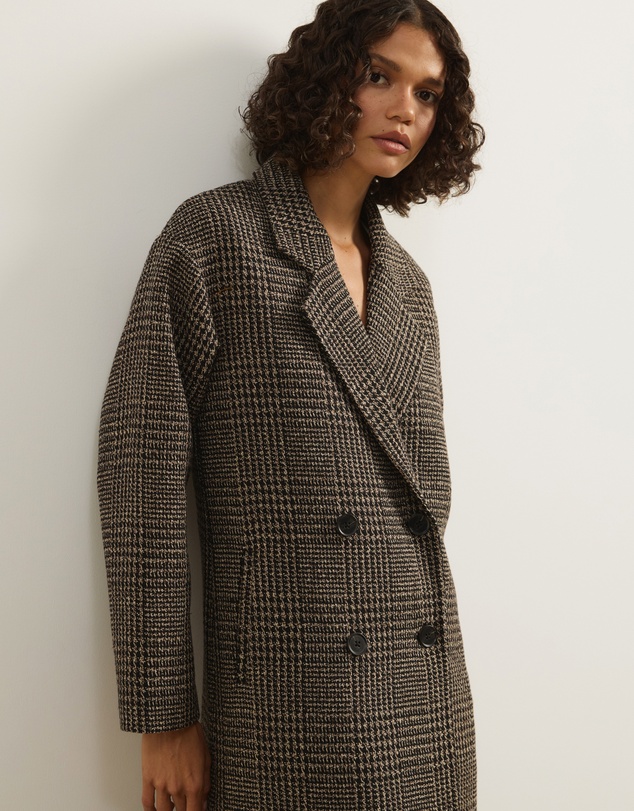 Atmos&Here - Adley Check Wool Blend Coat