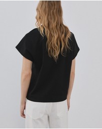 M.N.G - Short-Sleeved Cotton T-Shirt
