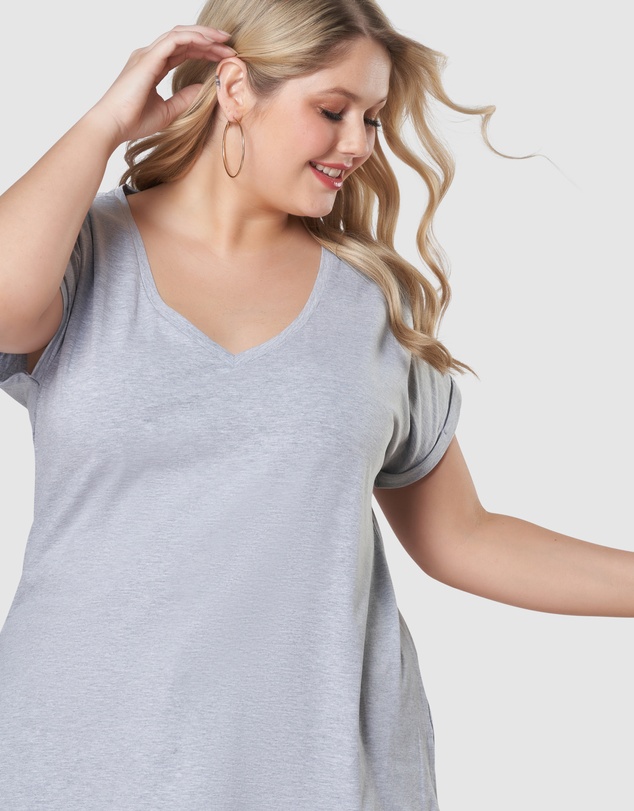 Indigo Tonic - Jacinta Longline V Neck Tee