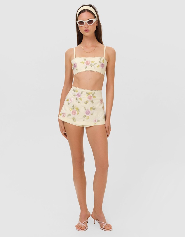 For Love & Lemons - Ribbon Flowers Skort