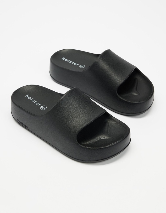 Holster - Levitate Vegan Platform Slide  - Black - Women's