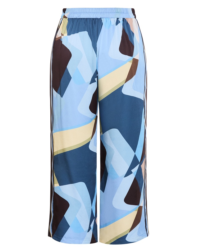 City Chic - Plus size Amaya Abstract Print Wide Leg Pant - blue