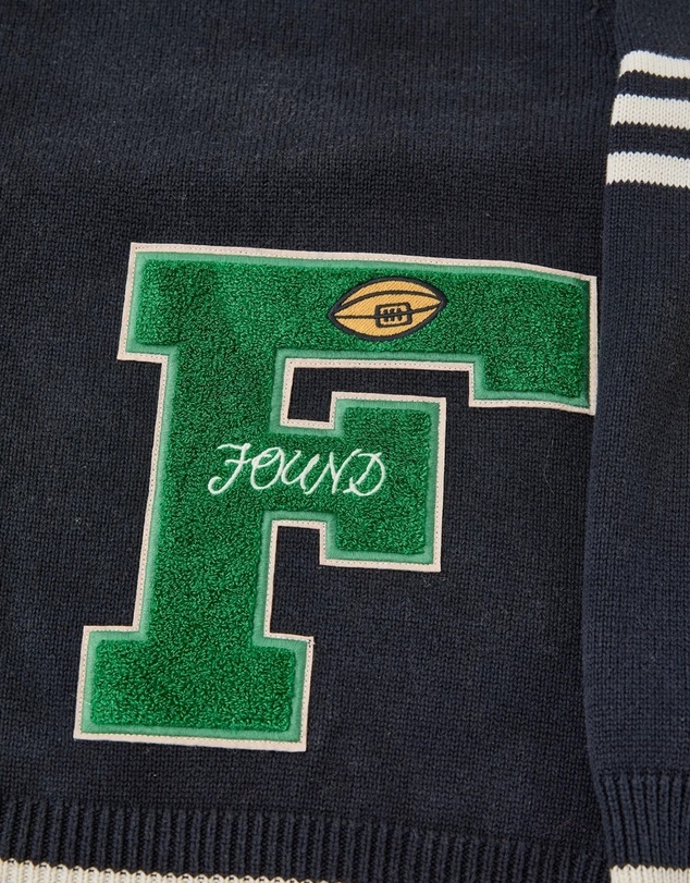 Found - Varsity Patch Collared Cardigan