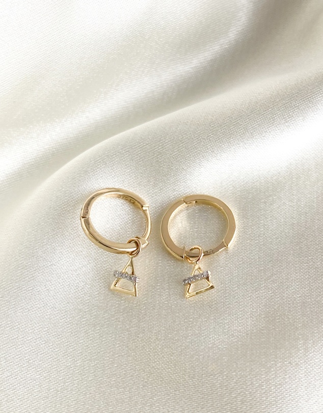Luna Rae - Solid Gold - Air Element Diamond Hoops