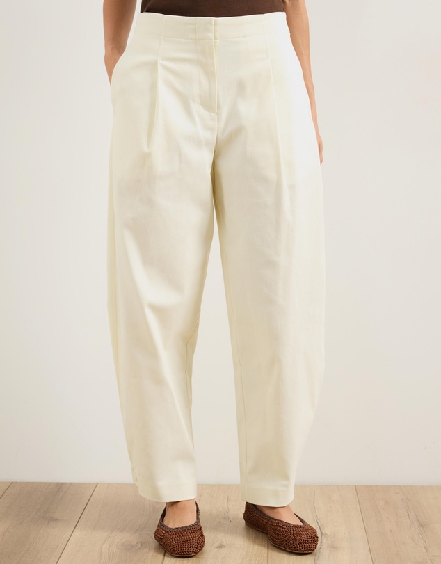 Atmos&Here - Barrel Leg Cotton Twill Pants