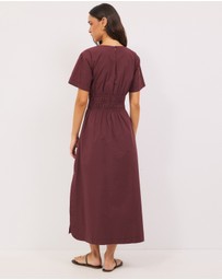 Calli - Danni Shirred Midi Dress