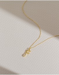 Wanderlust + Co - Alphabet Bubble Pendant Necklace - Letter F