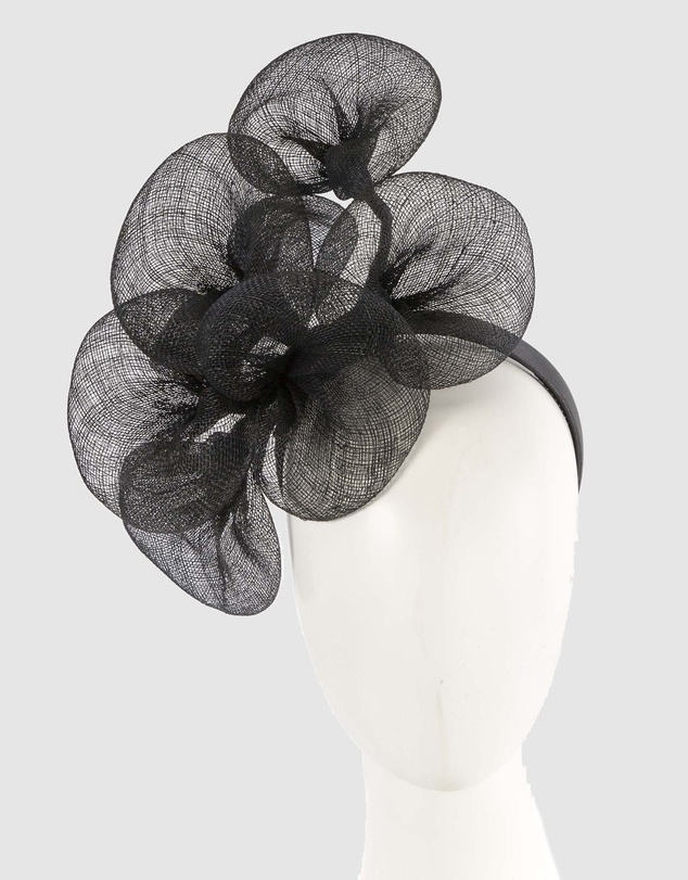 Max Alexander - Large Lilly Black Flower Fascinator